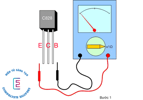    Phép đo cho kết quả transistor chập CE