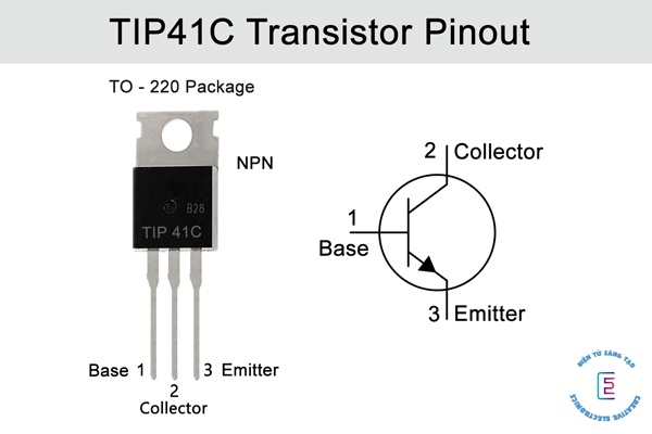 Sơ đồ chân transistor TIP41C