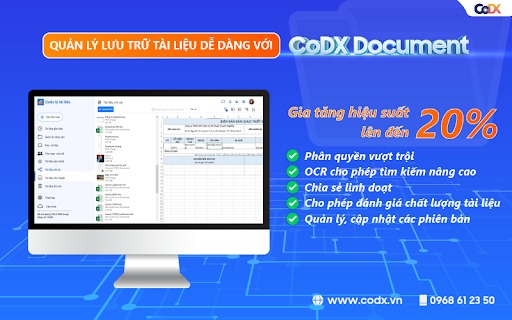 Phần mềm lưu trữ và quản lý tài liệu CoDX Document 